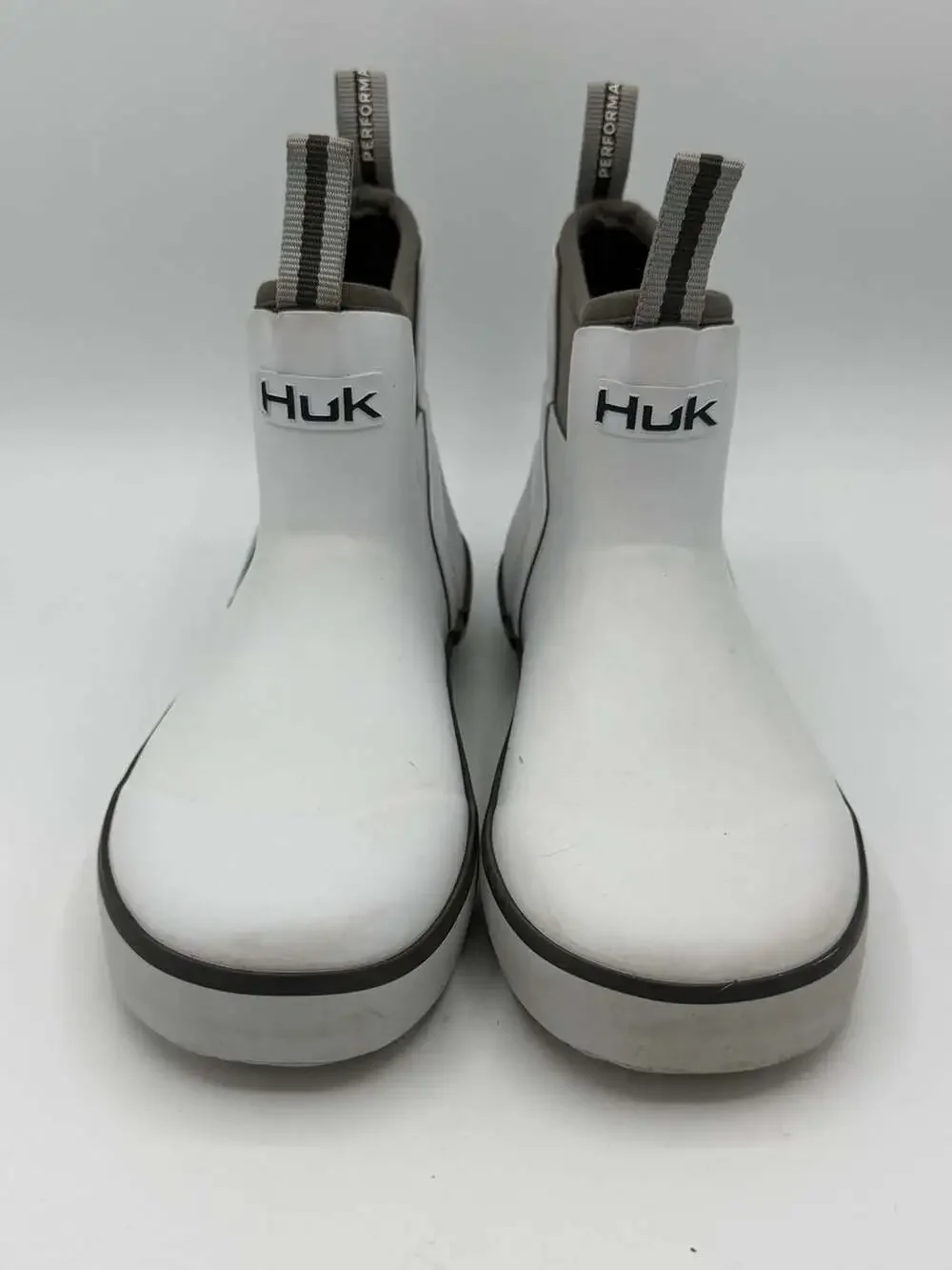 HUK Youth Fishing Deck Boots White Waterproof Rain Boots Kids Size 3